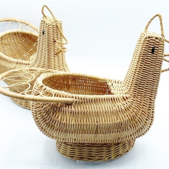 Vintage boho decor Chicken Wicker Basket creel - Picture 3 of 8